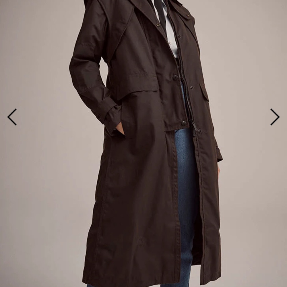 Heavy weight Oilskin coat. Wool lining for warmth